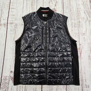 Z Zegna TechMerino Black Quilted Zip Vest Wool Mixed Media Luxury Gilet 3XL